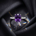 Oval Amethyst & Diamond Ring