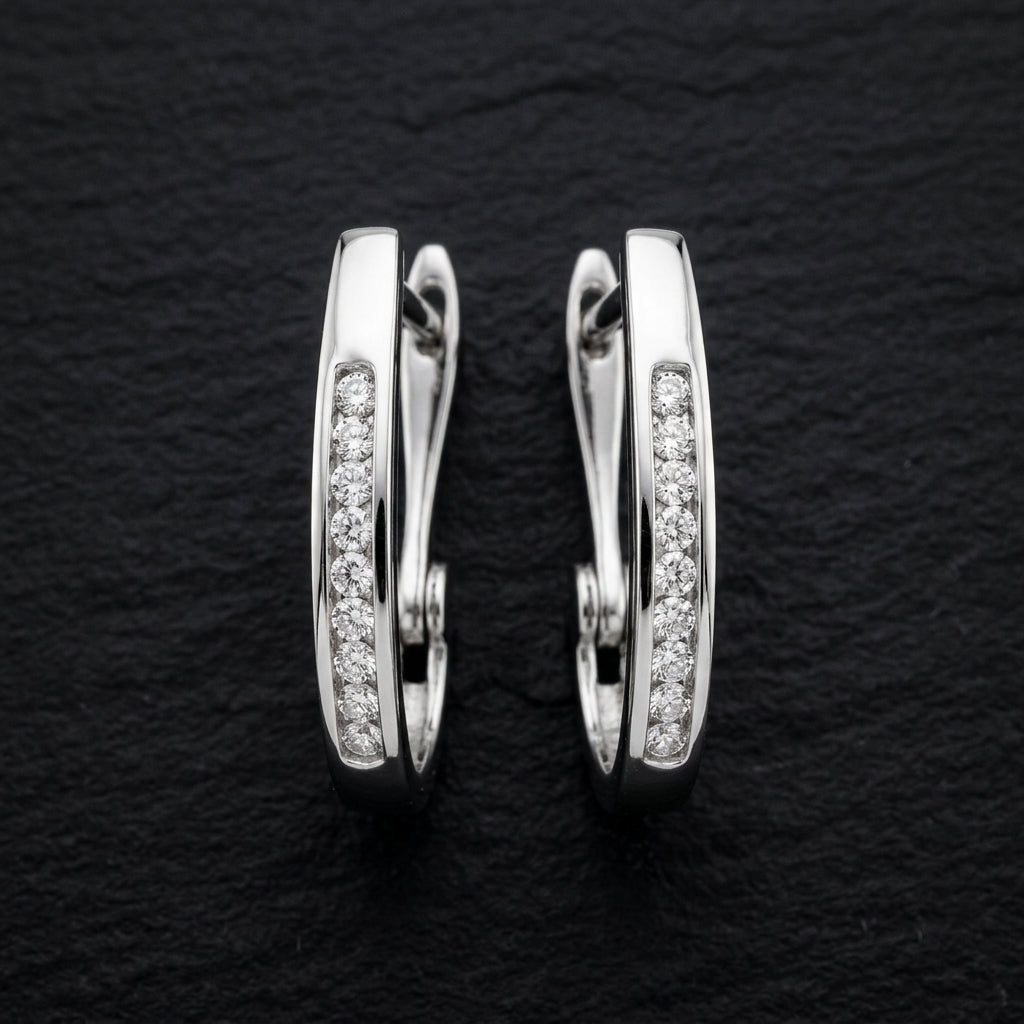 Classic Diamond Hoops - Yellow Gold