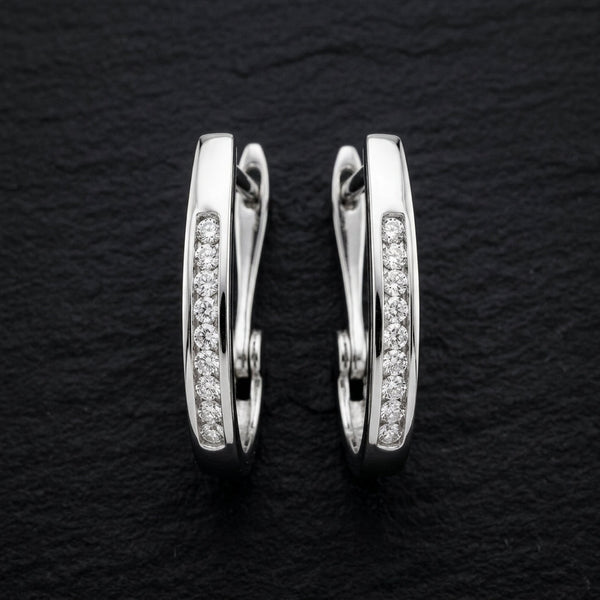 Classic Diamond Hoops - Yellow Gold