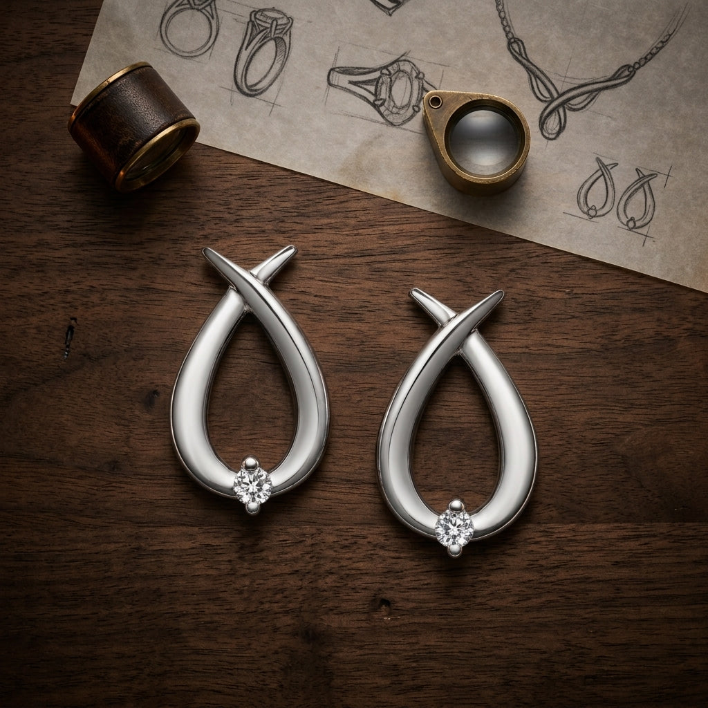 Crossover Diamond Earrings
