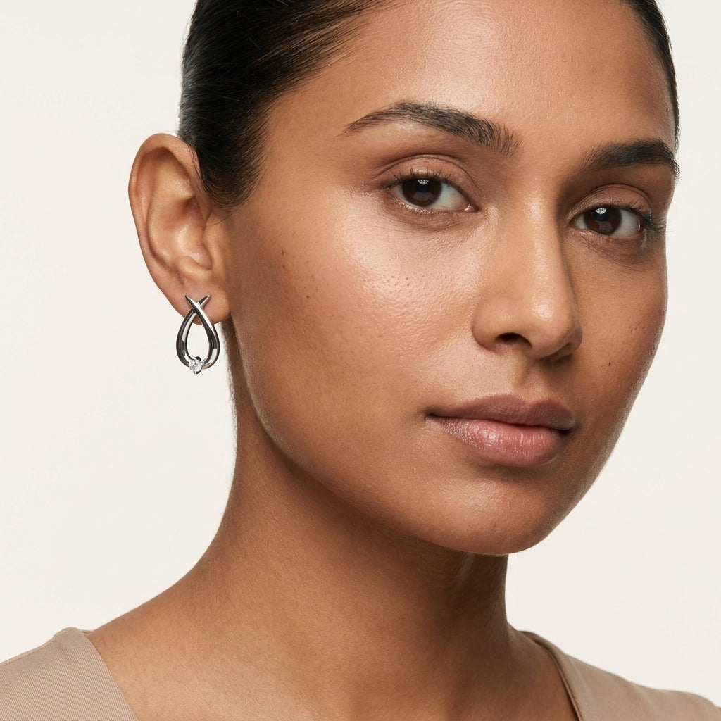 Crossover Diamond Earrings