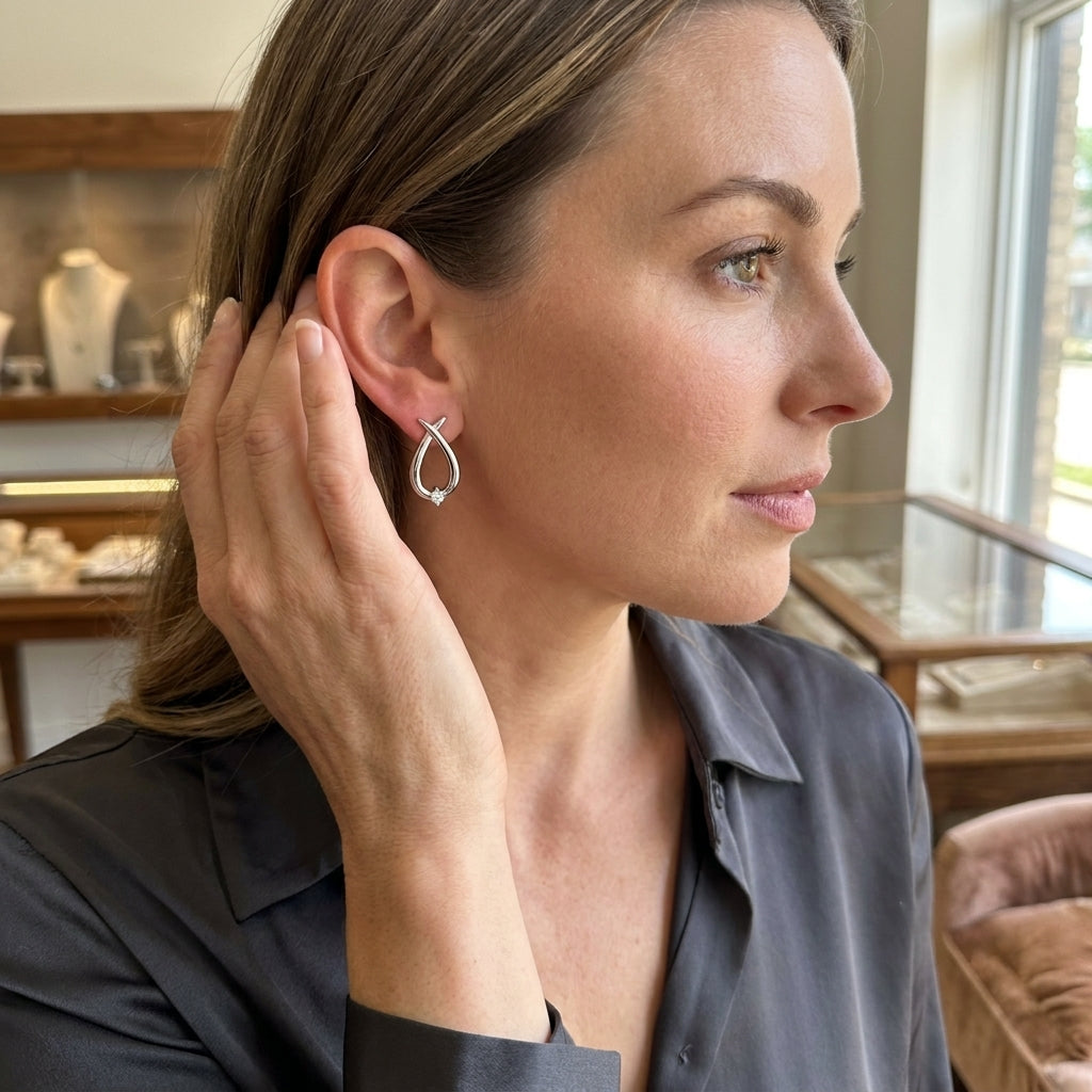Crossover Diamond Earrings