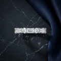 Emerald & Round Cut Diamond Wedding Band