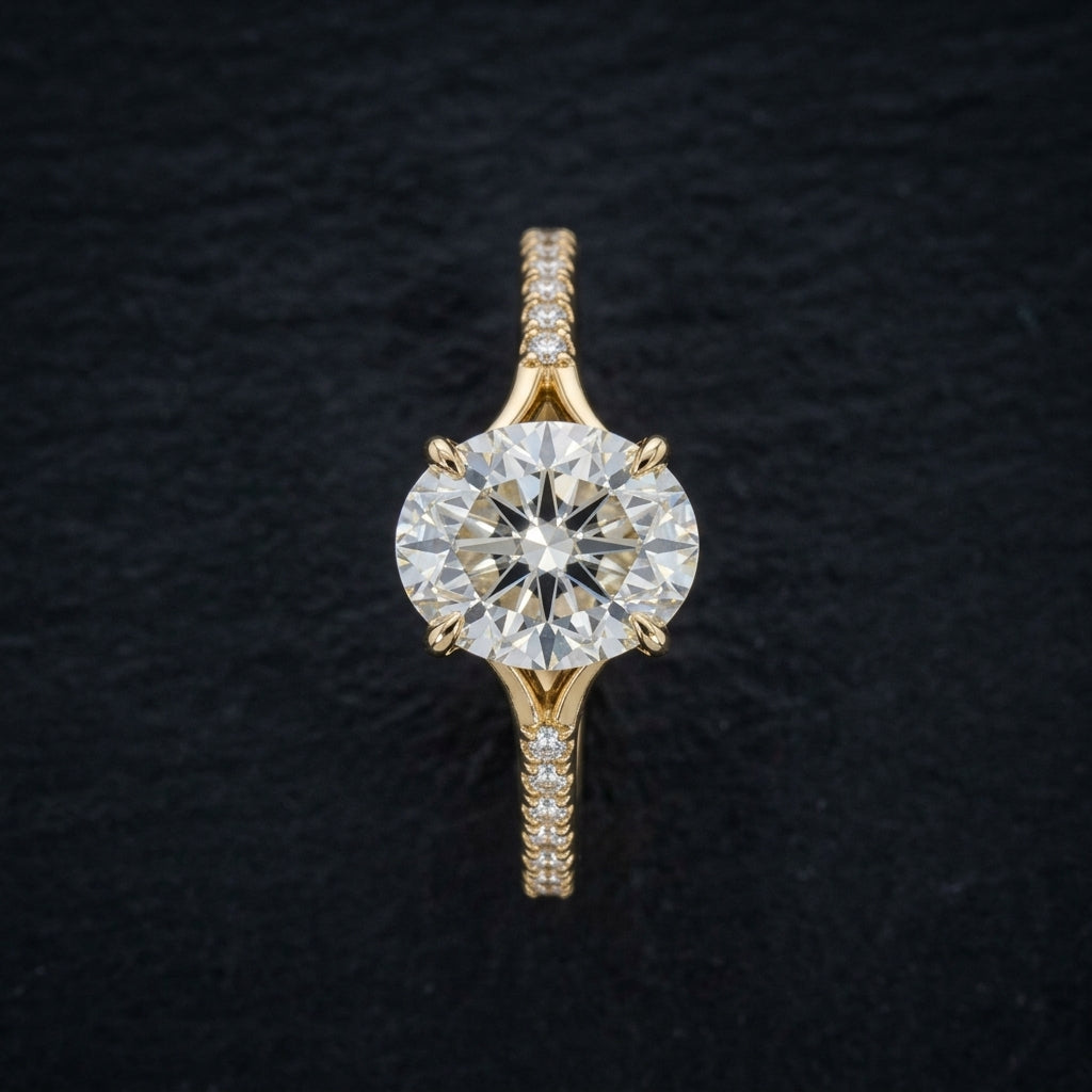 Oval East-West Diamond Engagement Ring