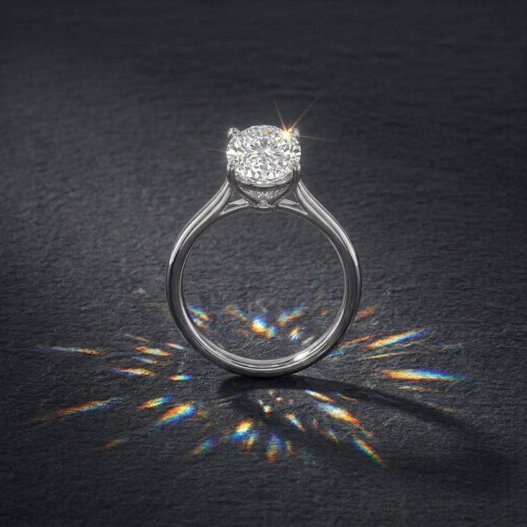 Oval Cut Diamond Solitaire Engagement Ring
