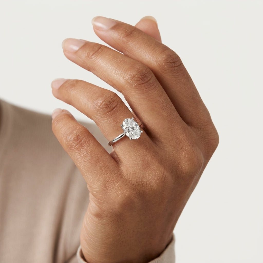 Oval Cut Diamond Solitaire Engagement Ring