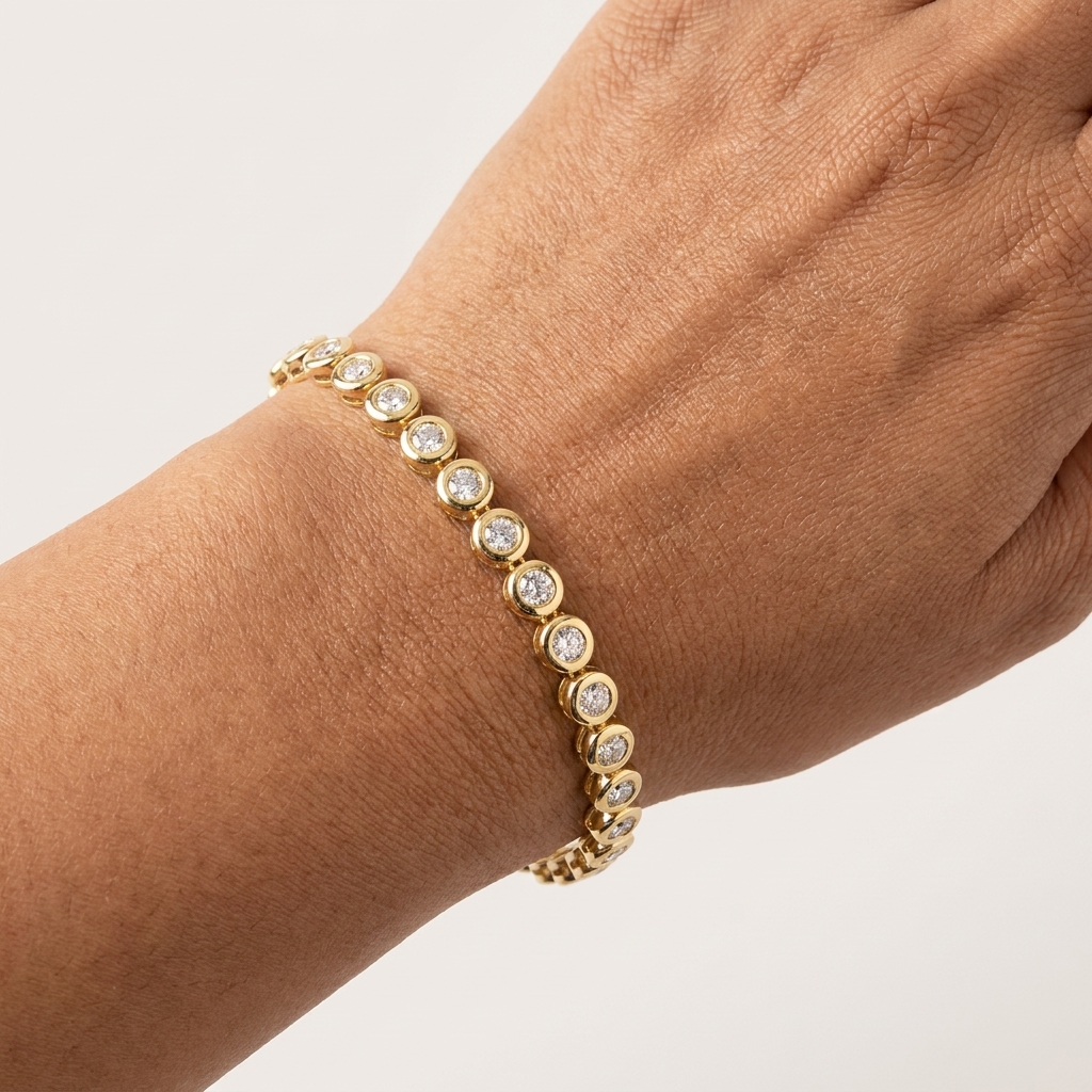 Bezel Set Tennis Bracelet