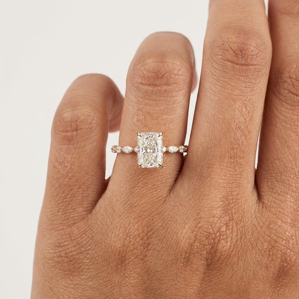 Radiant Cut Lab Diamond Ring