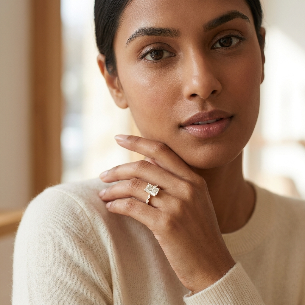 Radiant Cut Lab Diamond Ring
