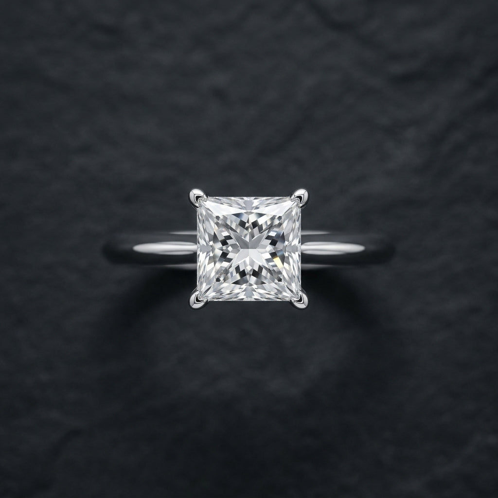 Princess Cut Diamond Solitaire Engagement Ring