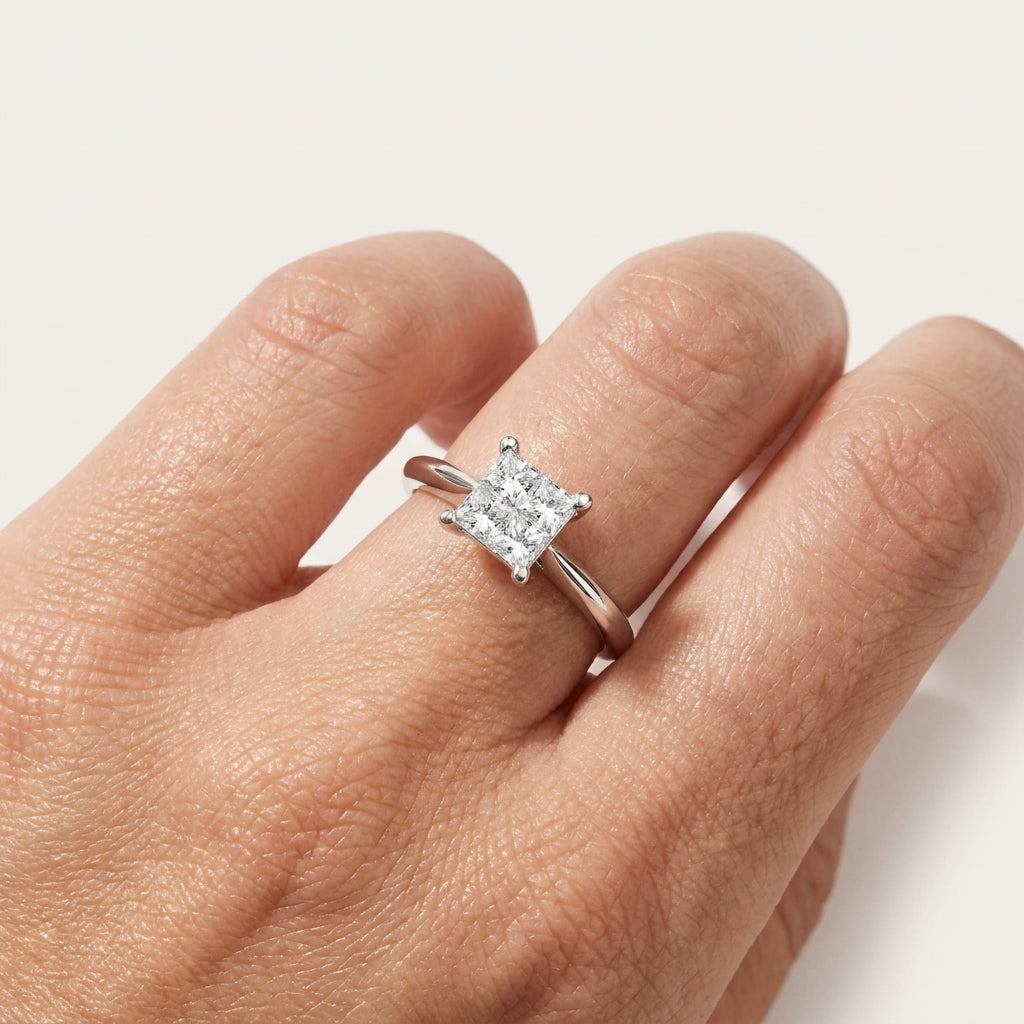 Princess Cut Diamond Solitaire Engagement Ring