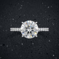 Round Brilliant Pavé Diamond Engagement Ring