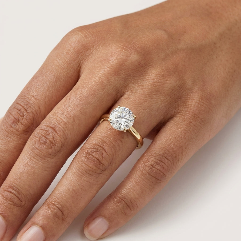 Round Cut Diamond Solitaire Engagement Ring