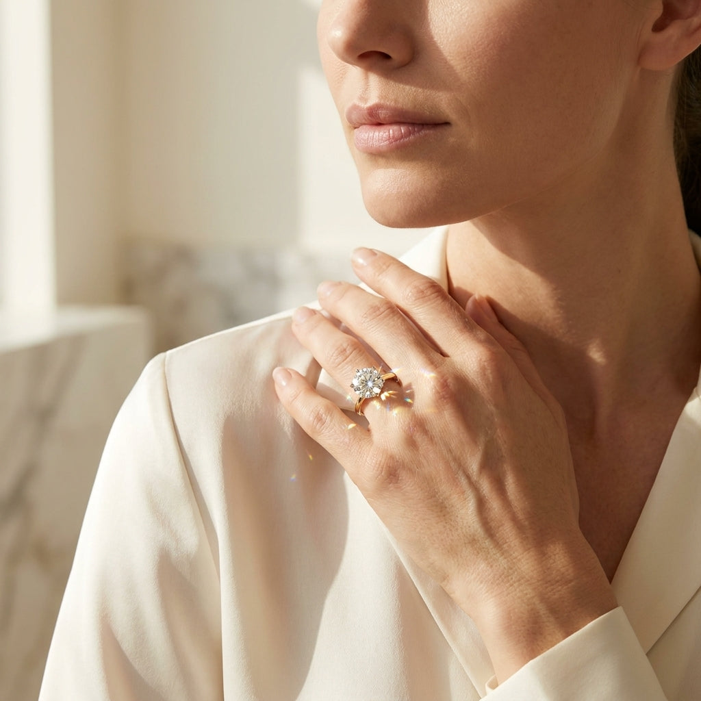 Round Cut Diamond Solitaire Engagement Ring