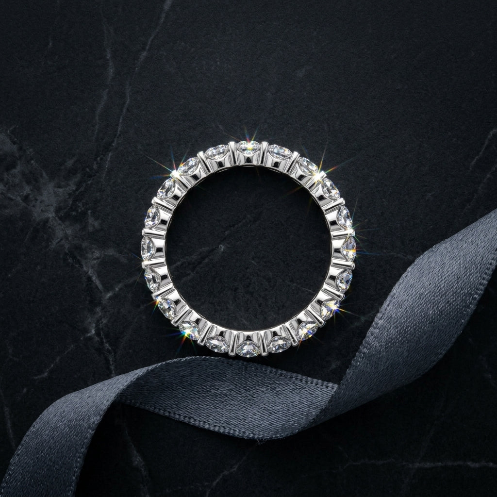 Shared-Prong Diamond Eternity Band