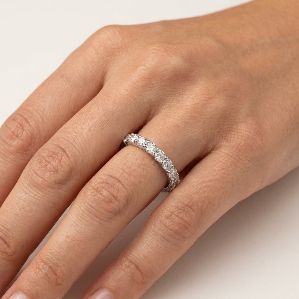 Shared-Prong Diamond Eternity Band
