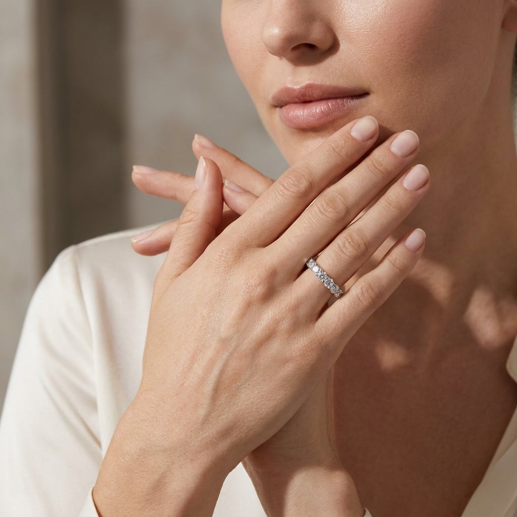 Shared-Prong Diamond Eternity Band