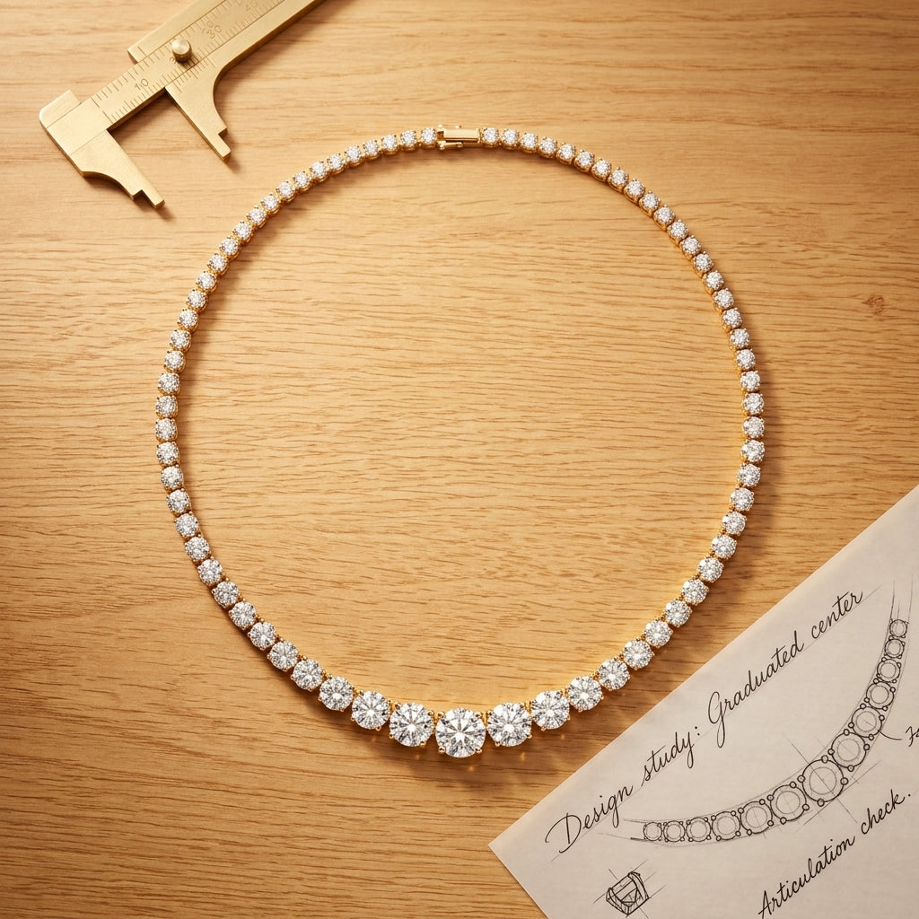 Graduated Diamond Tennis Necklace